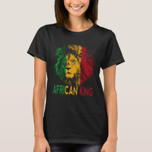 Camiseta Rei Africano Sinalizador Leão Negro Mulheres