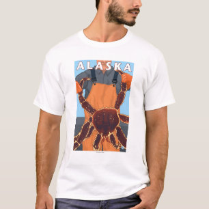 Camiseta Rei caranguejo e poster das viagens vintage do