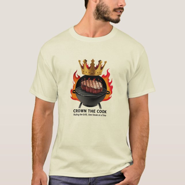 Camiseta Rei churrasco - Coroa o cozinheiro, governe o gril (Frente)