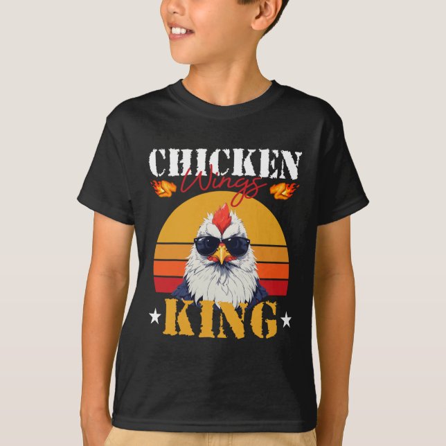 Camiseta Rei da Asa de Frango Retro Sunset Byrbeque Buffalo (Frente)