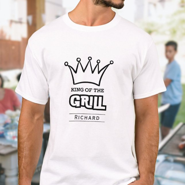 Camiseta Rei da Coroa de CHURRASCO, monograma engraçado (Criador carregado)
