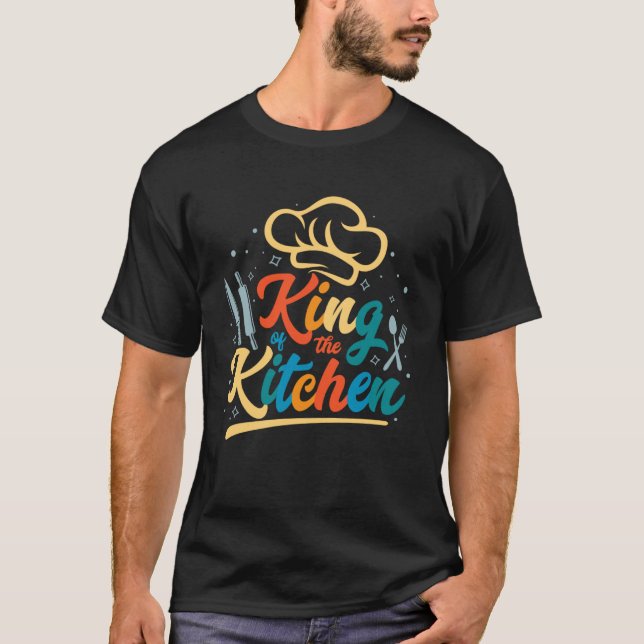 Camiseta Rei Da Cozinha Cozinhar Guru Para Homens (Frente)