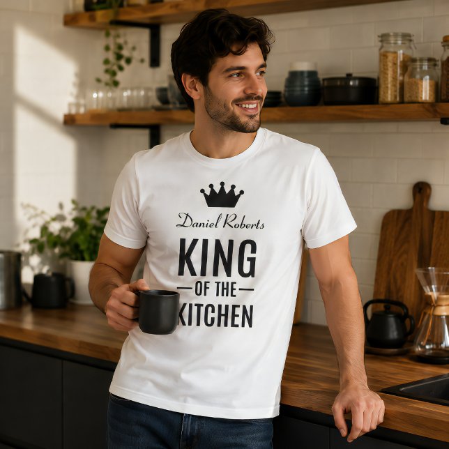 Camiseta Rei da Cozinha Personalizado Nome Customizado (Criador carregado)