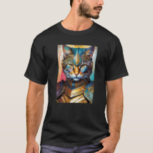 Camiseta Rei da Grande Fantasia dos Gatos, um real e colori