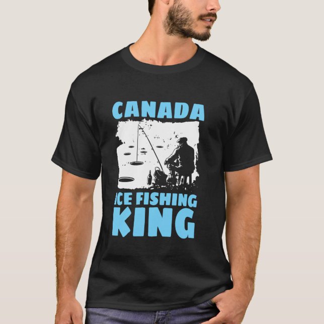 Camiseta Rei da pesca no gelo Canadá (Frente)