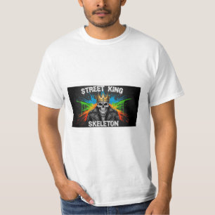 Camiseta Rei da Rua Crânio Coroa Grafite Crânio Urbano