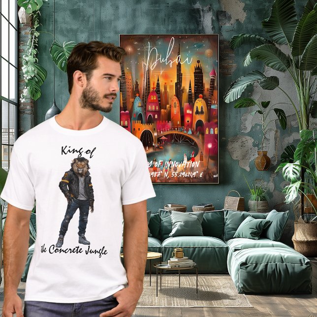 Camiseta Rei da Selva de Concreto Leão Urbano (Criador carregado)