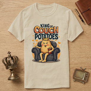 Camiseta Rei de Batatas de Sofá - Batata Preguiçosa Engraça