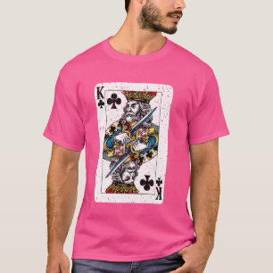 Camiseta Rei de Clubs Deck de Jogando Cartões Retro