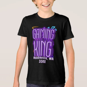 Camiseta Rei de Jogos Personalizado para Nome da Data da Lo