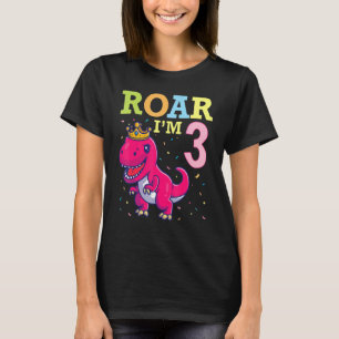 Camiseta Rei Dinossauro Dançando Feliz Aniversário Rugido E