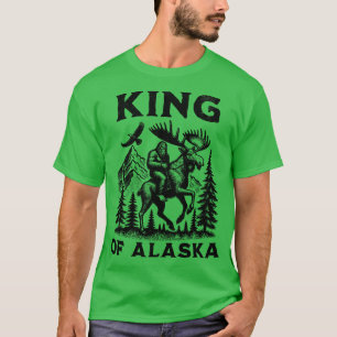 Camiseta Rei Do Alasca Andando Moose Alaskan Retro TShirt 2