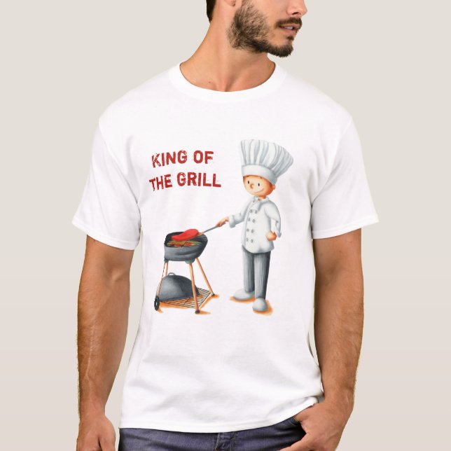 Camiseta Rei do chef cozinhar chef barbecue (Frente)