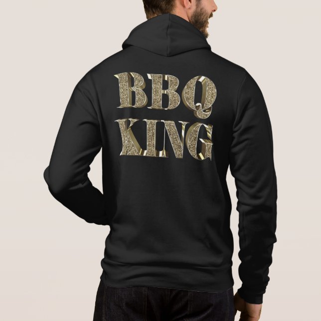 Camiseta Rei do CHURRASCO de Bling Dourado 3D (Verso)