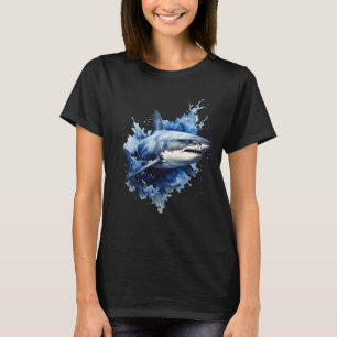 Camiseta Rei do Mar Profundo, Tubarão na Água Azul