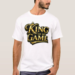 Camiseta Rei do Meu Jogo Presente Citação Coroa Dourada