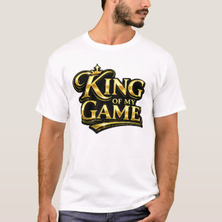 Camiseta Rei do Meu Jogo Presente Citação Coroa Dourada