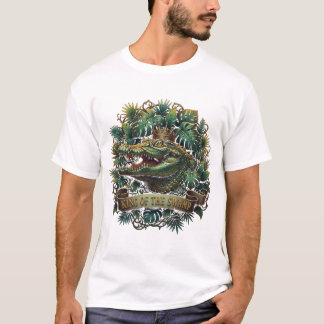 Camiseta Rei do pântano - Design da selva de crocodilo rega