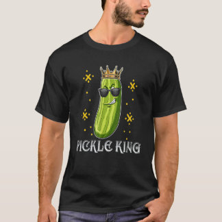 Camiseta Rei do Picles Vegano Divertido Pepino Legumes Picl