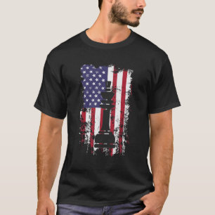 Camiseta Rei do Xadrez Patriótico Bandeira Americana