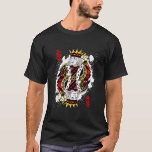 Camiseta Rei dos Corações Cartões de Halloween Poker Figuri