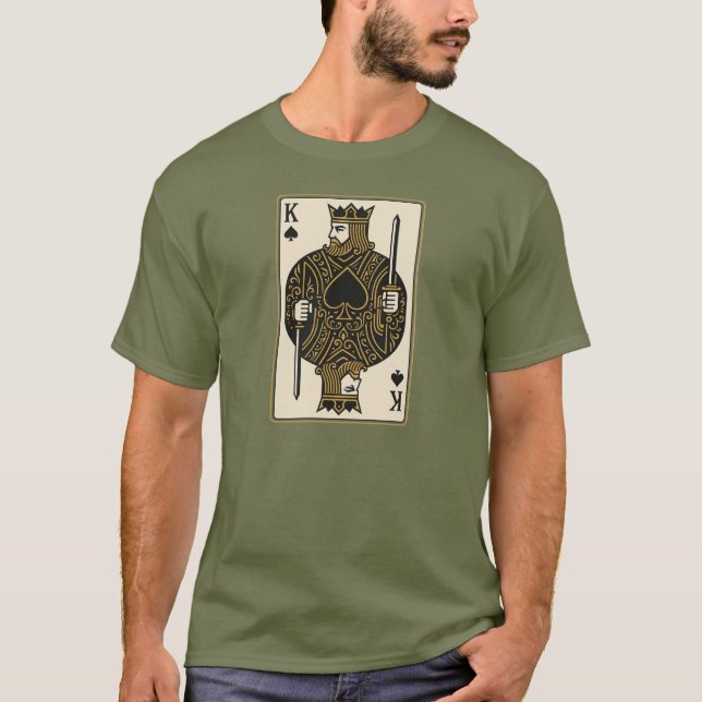Camiseta Rei dos Espadas - Preto Regal e Dourado (Frente)