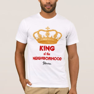 Camiseta Rei engraçado da coroa Dourado 34U do nome da