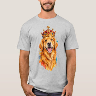 Camiseta Rei Golden Retriever – Cão Real com Coroa, Colo