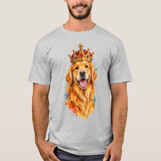 Camiseta Rei Golden Retriever – Cão Real com Coroa, Colo