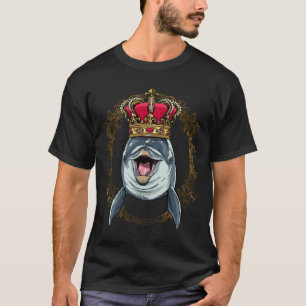 Camiseta Rei Golfinho Vestindo CrownQueen Dolphin Animal