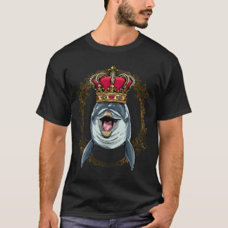 Camiseta Rei Golfinho Vestindo CrownQueen Dolphin Animal