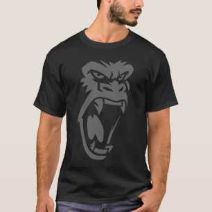 Camiseta Rei Gorilla Irritado Enfrenta Gráfico Para Homens