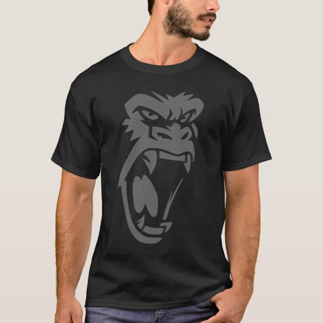 Camiseta Rei Gorilla Irritado Enfrenta Gráfico Para Homens  (Frente)