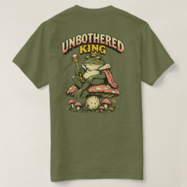 Camiseta “Rei Impassível” Design de sapo relaxado 