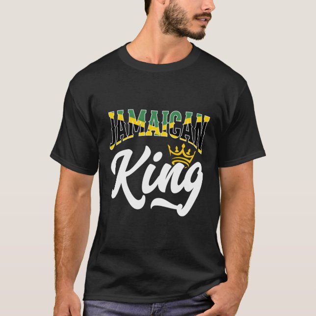Camiseta Rei jamaicano Jamaica, bandeira jamaicana (Frente)