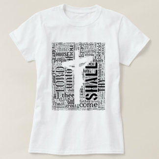 Camiseta Rei James Bíblia em Tagxedo (branco, retrato)