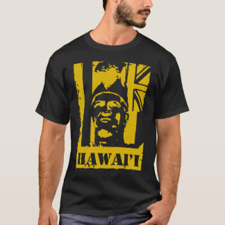 Camiseta Rei Kamehameha Mostarda Amarelo Tinta de Hawai'i