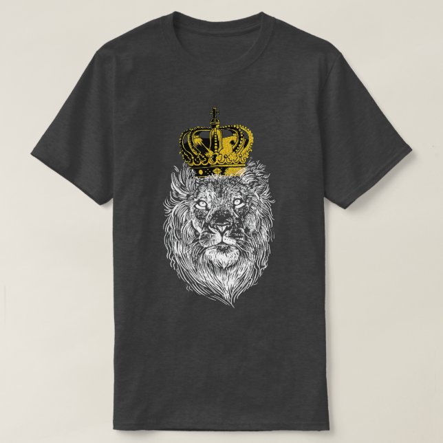 Camiseta Rei Leão Coroa Super Rei dos Animais de Jesus Chr (Frente do Design)
