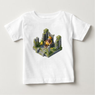 Camiseta Rei Macaco Isométrico 3D Bocejando em Pedra Antiga