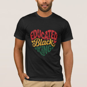 Camiseta Rei Negro Educado Citação de Orgulho Afro Pret