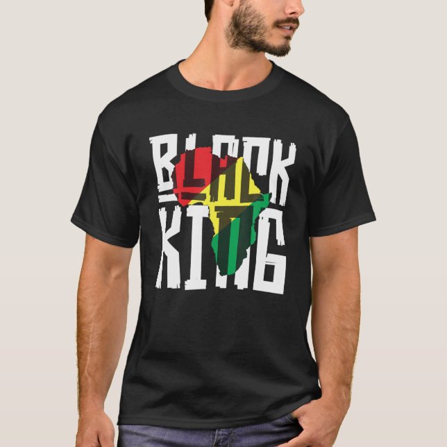Camiseta Rei Negro para Homens História Mês África Triba (Frente)