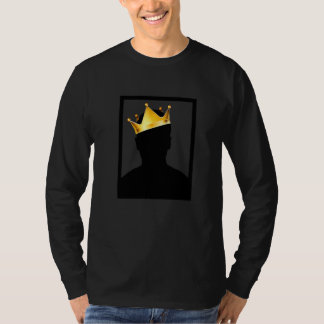 Camiseta Rei Negro Real Misterioso Com Coroa Dourada Ilust