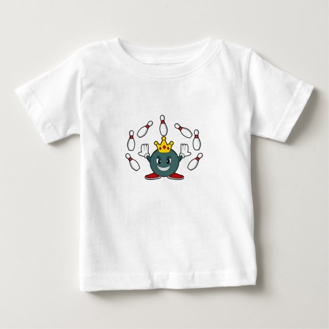 Camiseta Rei no boliche com pinos de boliche (Frente)