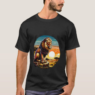 Camiseta Rei O Leão da Savana Pôr do Sol Arte