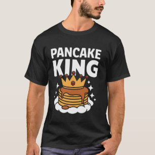 Camiseta Rei Panqueca Divertido Amante do Café da Manhã Foo