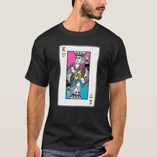Camiseta Rei Pansexual Dos Corações Lgbt Q Pan Pride Casal  (Frente)