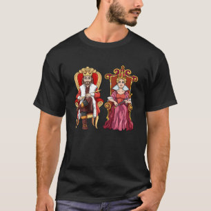 Camiseta Rei Rainha com Coroa no Trono
