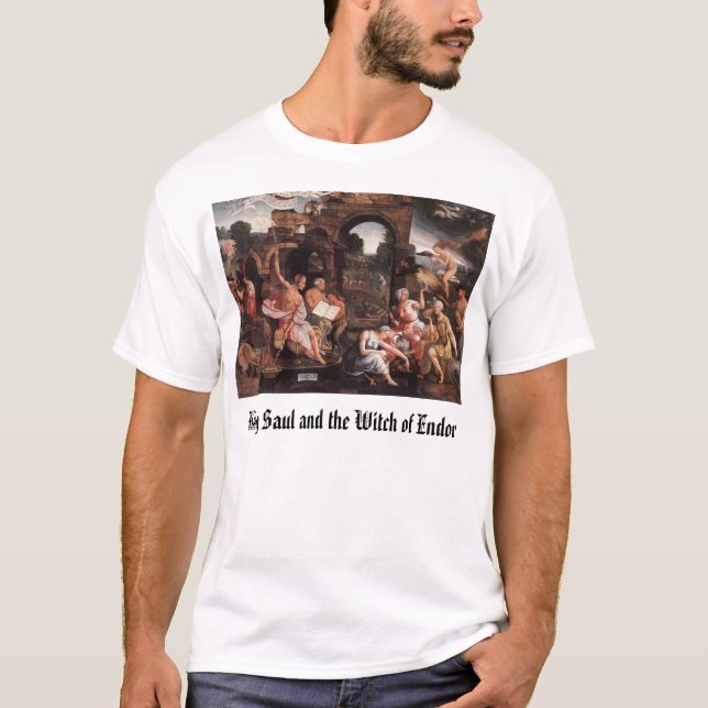 Camiseta Rei Saul e bruxa de Endor (Frente)