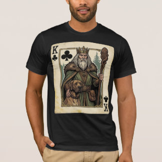 Camiseta Rei Vintage de Paus - Rei da Floresta com Cão Leal