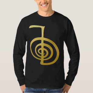 Camiseta Reiki Curando Cho Ku Rei Símbolo De Energia Dourad